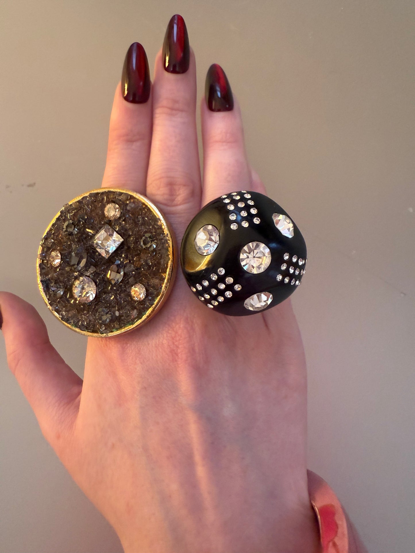 Vintage Chunky Huge Rhinestone Ring