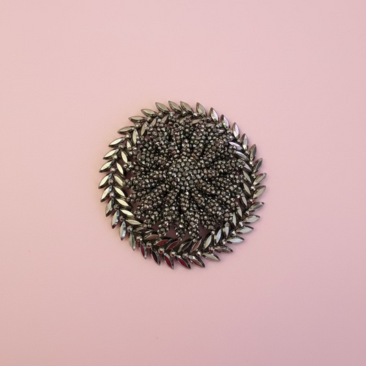 Antique Oversized Monumental Decadent Victorian Cut Steel Brooch