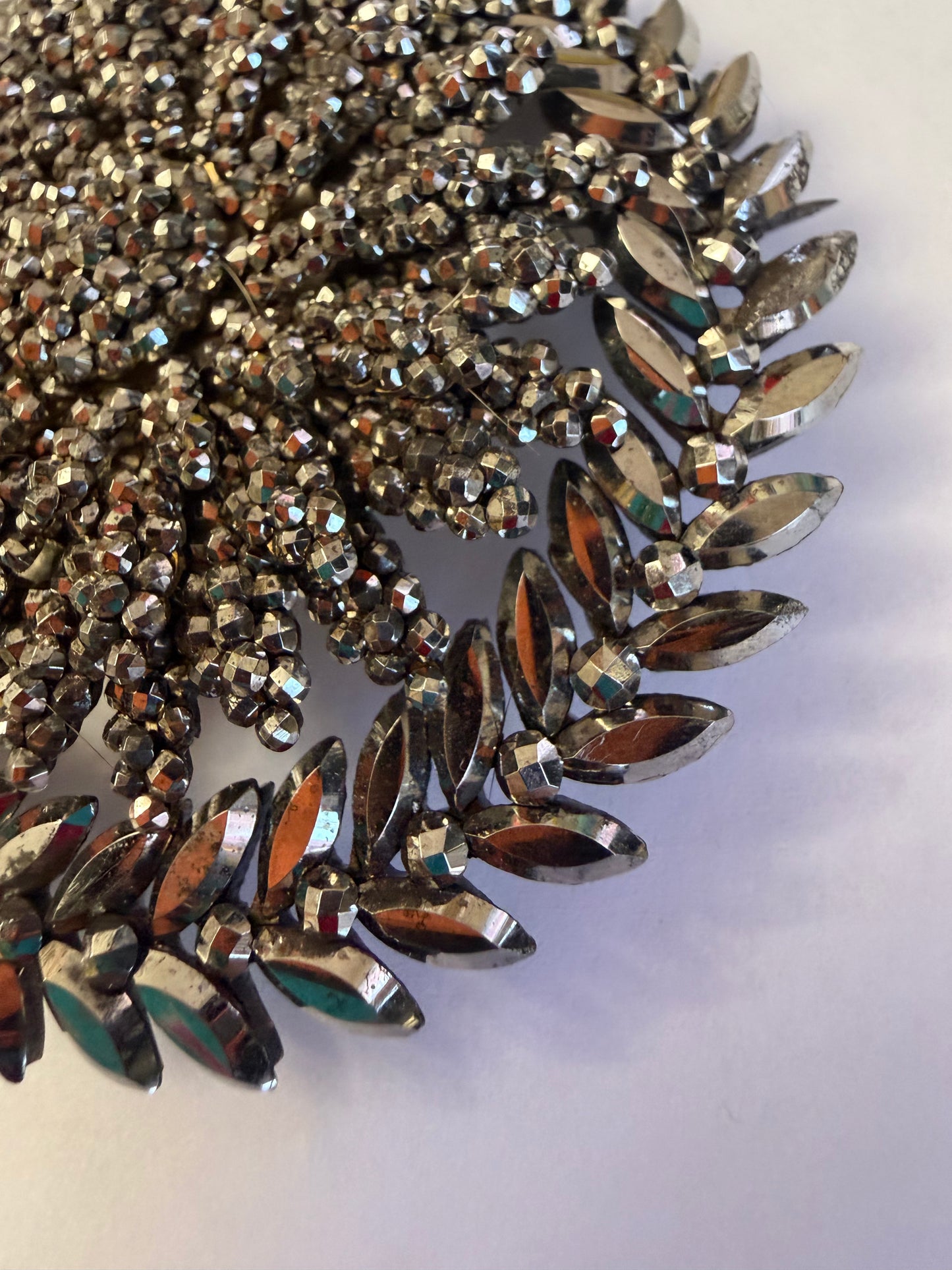 Antique Oversized Monumental Decadent Victorian Cut Steel Brooch