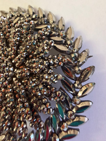 Antique Oversized Monumental Decadent Victorian Cut Steel Brooch