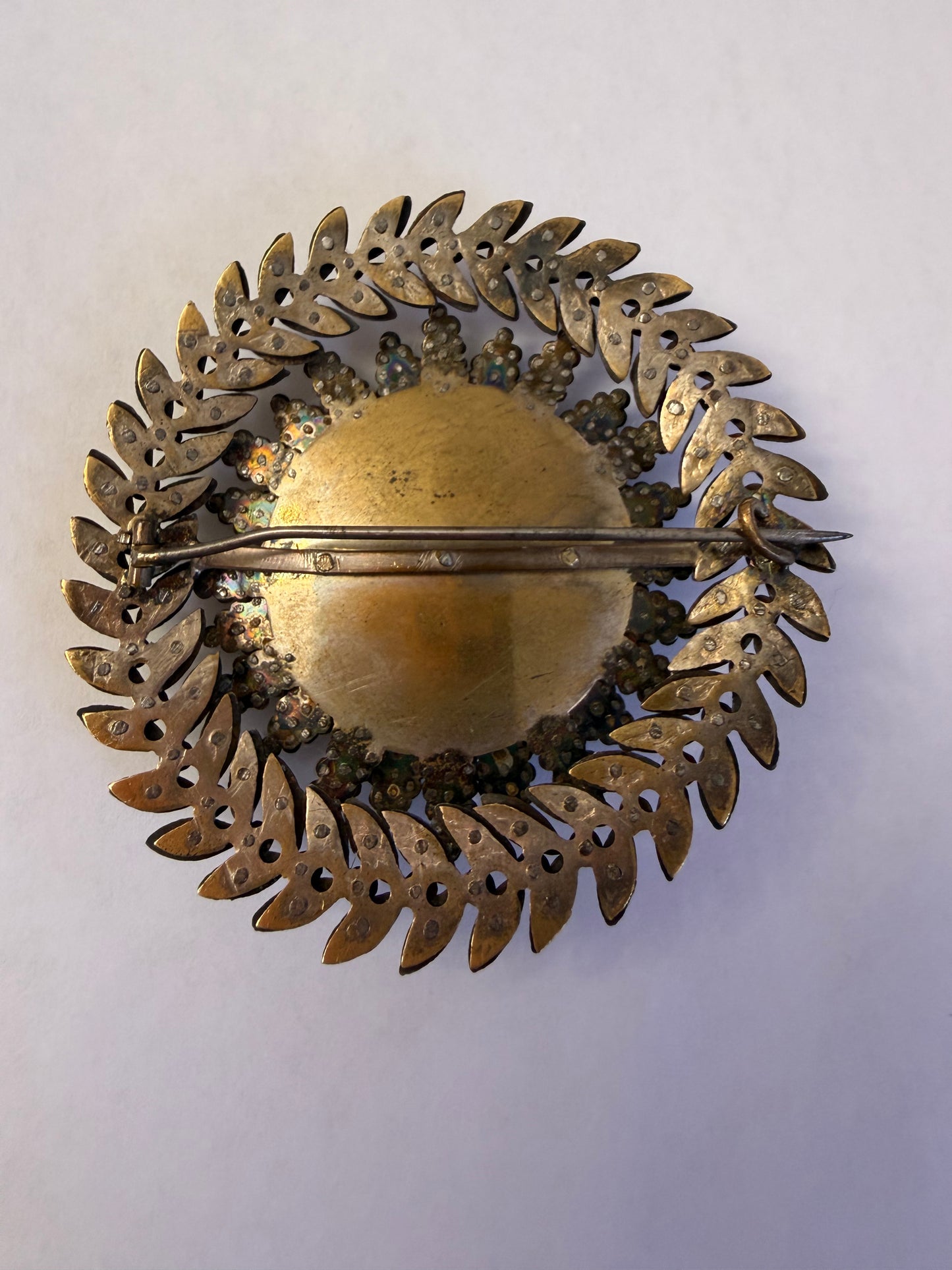 Antique Oversized Monumental Decadent Victorian Cut Steel Brooch