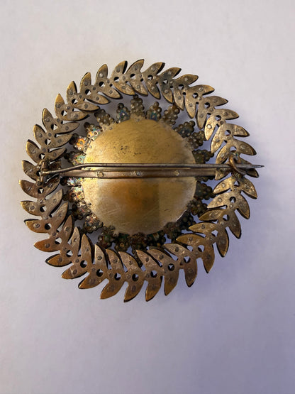 Antique Oversized Monumental Decadent Victorian Cut Steel Brooch