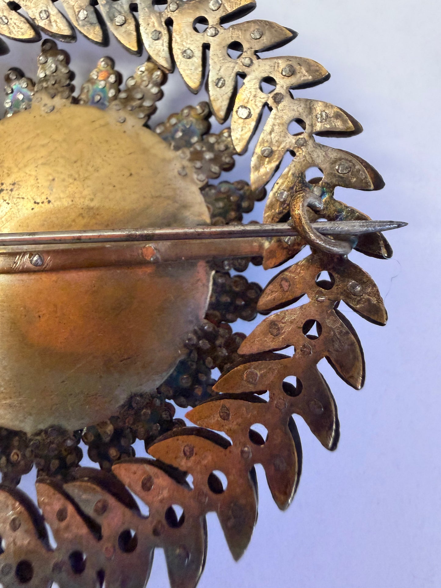 Antique Oversized Monumental Decadent Victorian Cut Steel Brooch