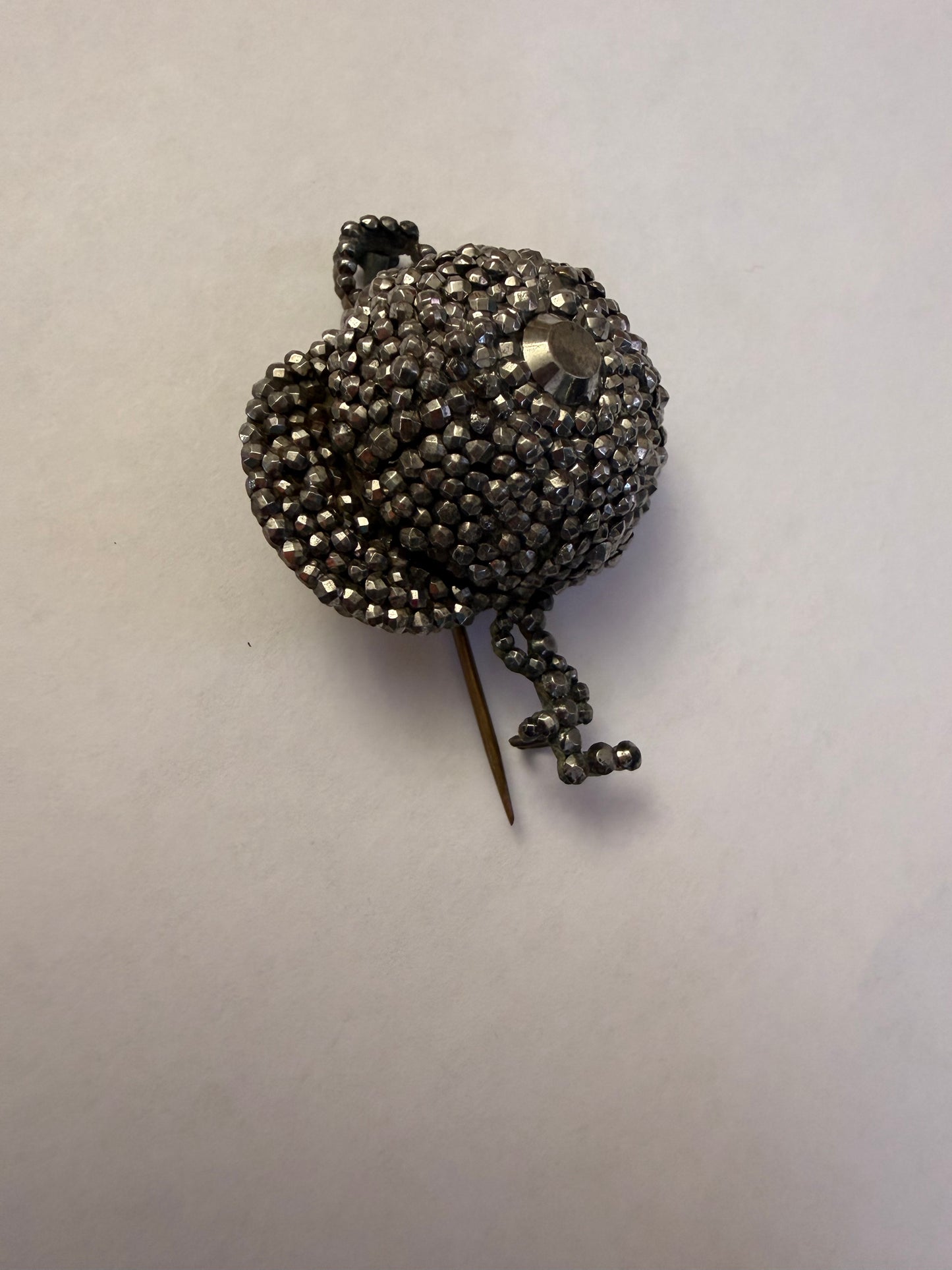 Antique Rare Victorian Cut Steel Jockey Cap Brooch