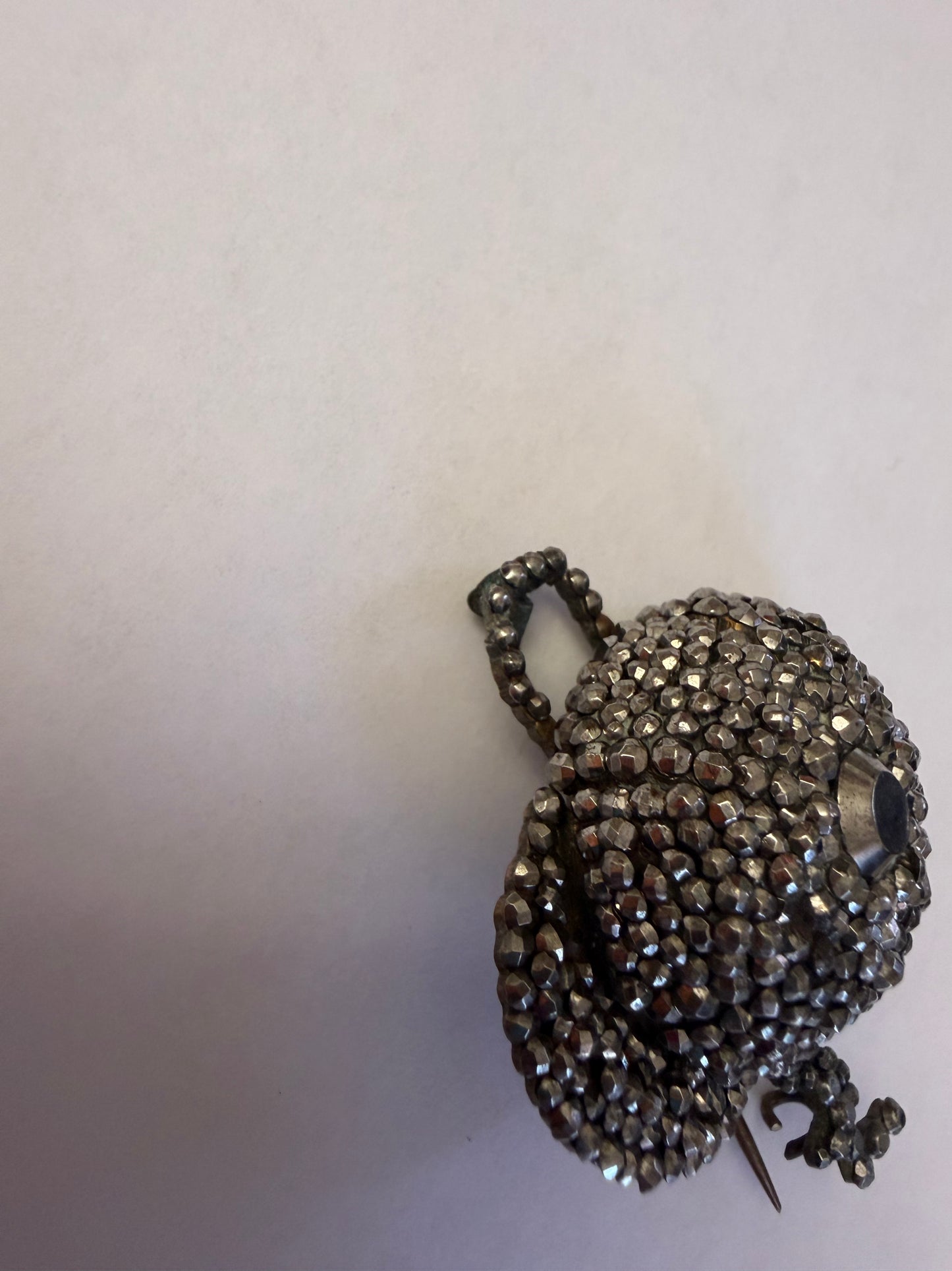 Antique Rare Victorian Cut Steel Jockey Cap Brooch
