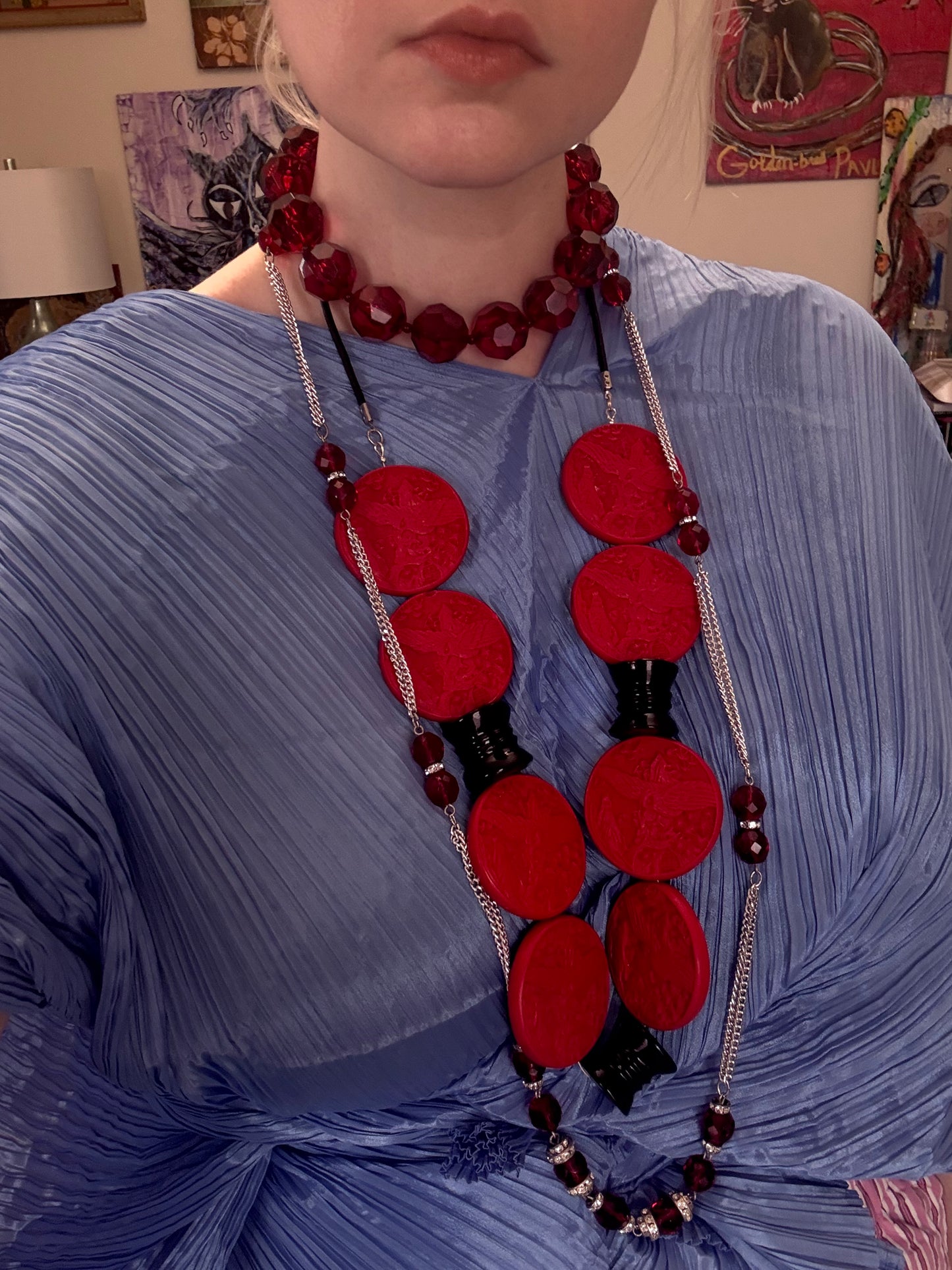 Iris Apfel's Cherry Pie Jumbo Chunky Choker Necklace