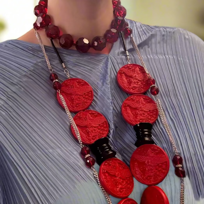 Iris Apfel's Cherry Pie Crystal Station Necklace