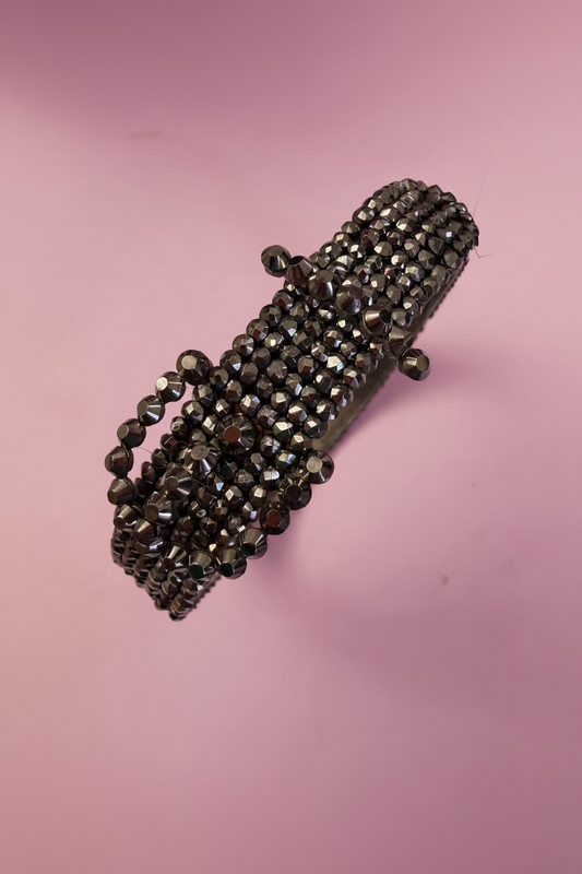 Antique Victorian Cut Steel Buckle Bracelet Bangle