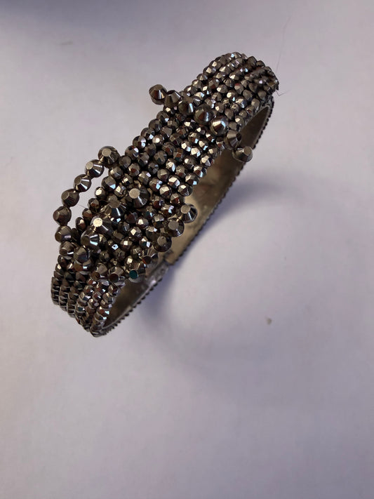 Antique Victorian Cut Steel Buckle Bracelet Bangle