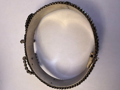 Antique Victorian Cut Steel Buckle Bracelet Bangle