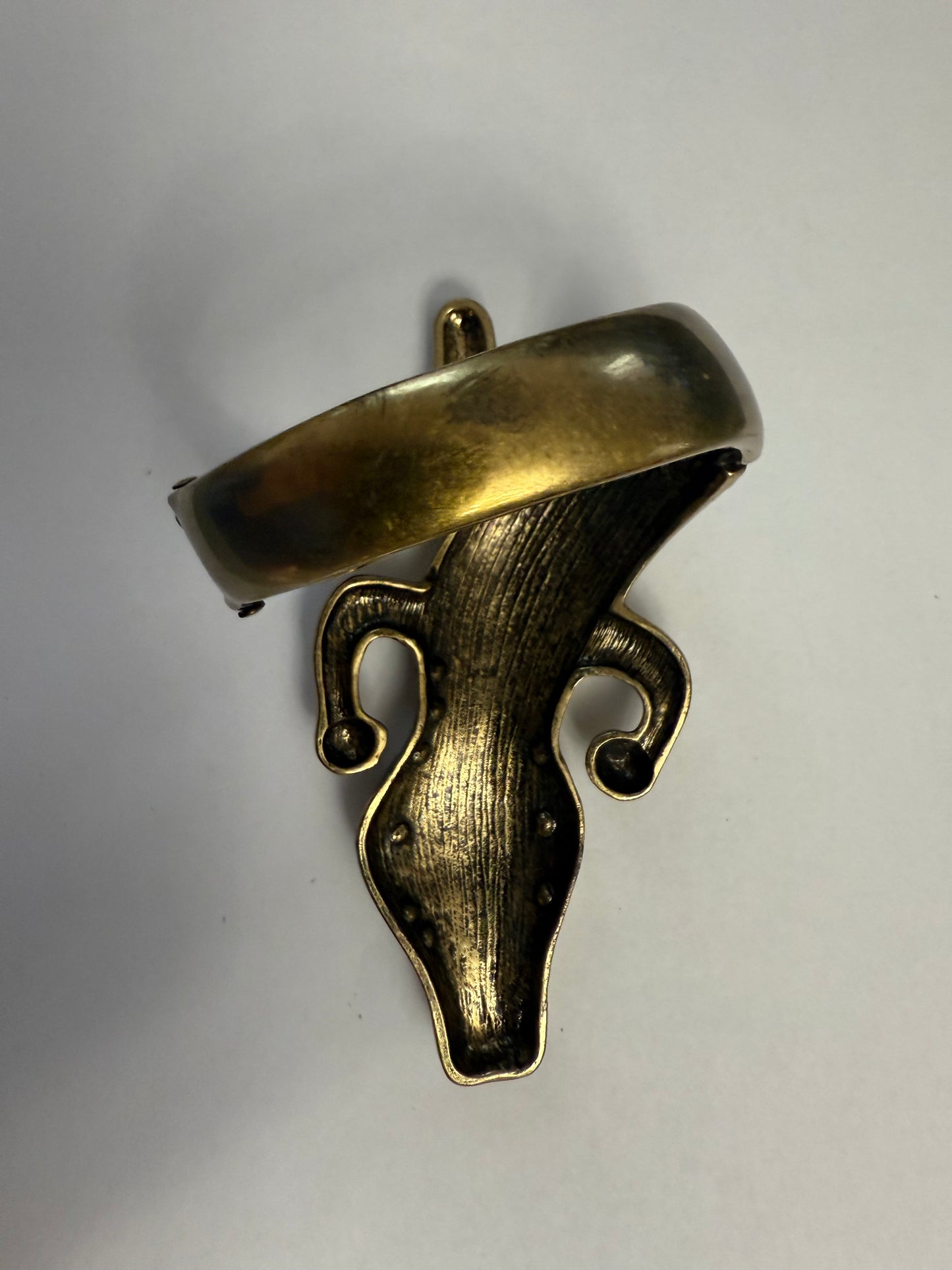 Iris Apfel's Vintage Documented Monumental Alligator Bracelet