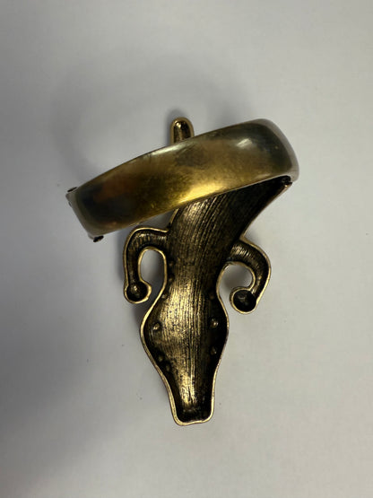 Iris Apfel's Vintage Documented Monumental Alligator Bracelet