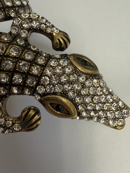 Iris Apfel's Vintage Documented Monumental Alligator Bracelet