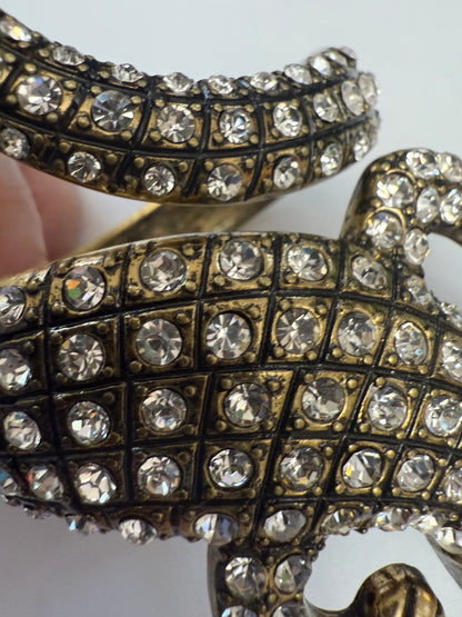 Iris Apfel's Vintage Documented Monumental Alligator Bracelet