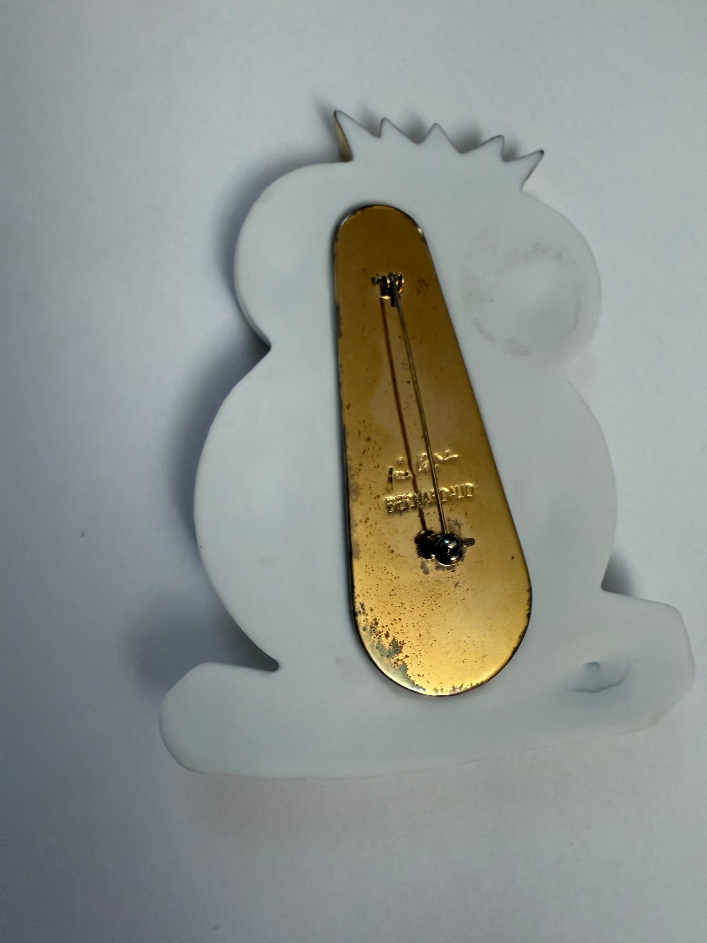 Iris Apfel's Documented Bernardaud 22K Gold & Porcelain Owl Brooch