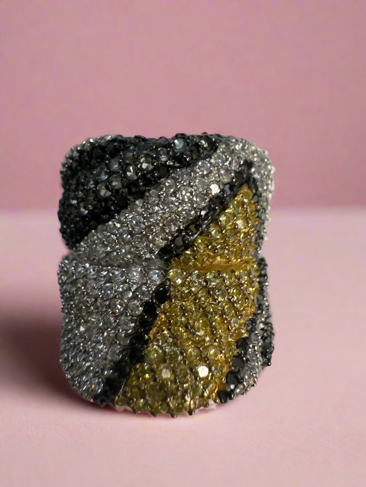 Iris Apfel's Sterling Silver Crystal Pavé Ring