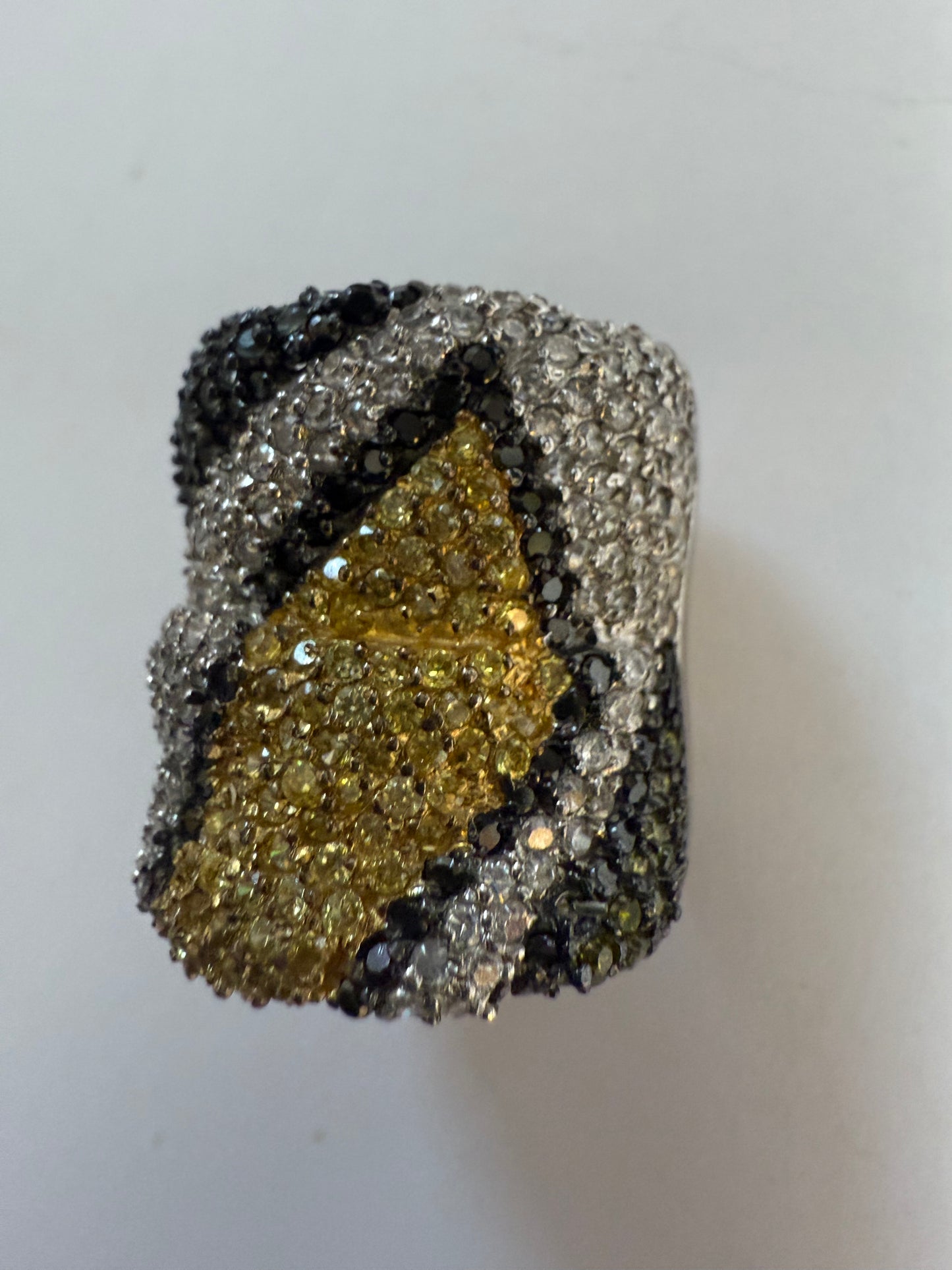 Iris Apfel's Sterling Silver Crystal Pavé Ring