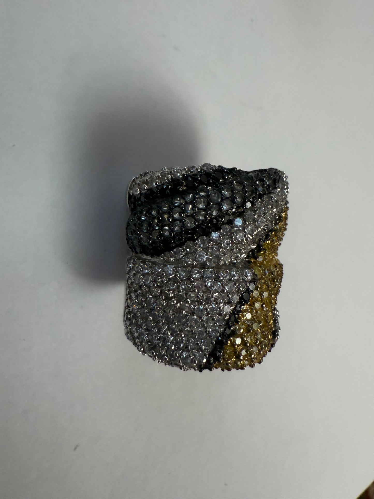 Iris Apfel's Sterling Silver Crystal Pavé Ring