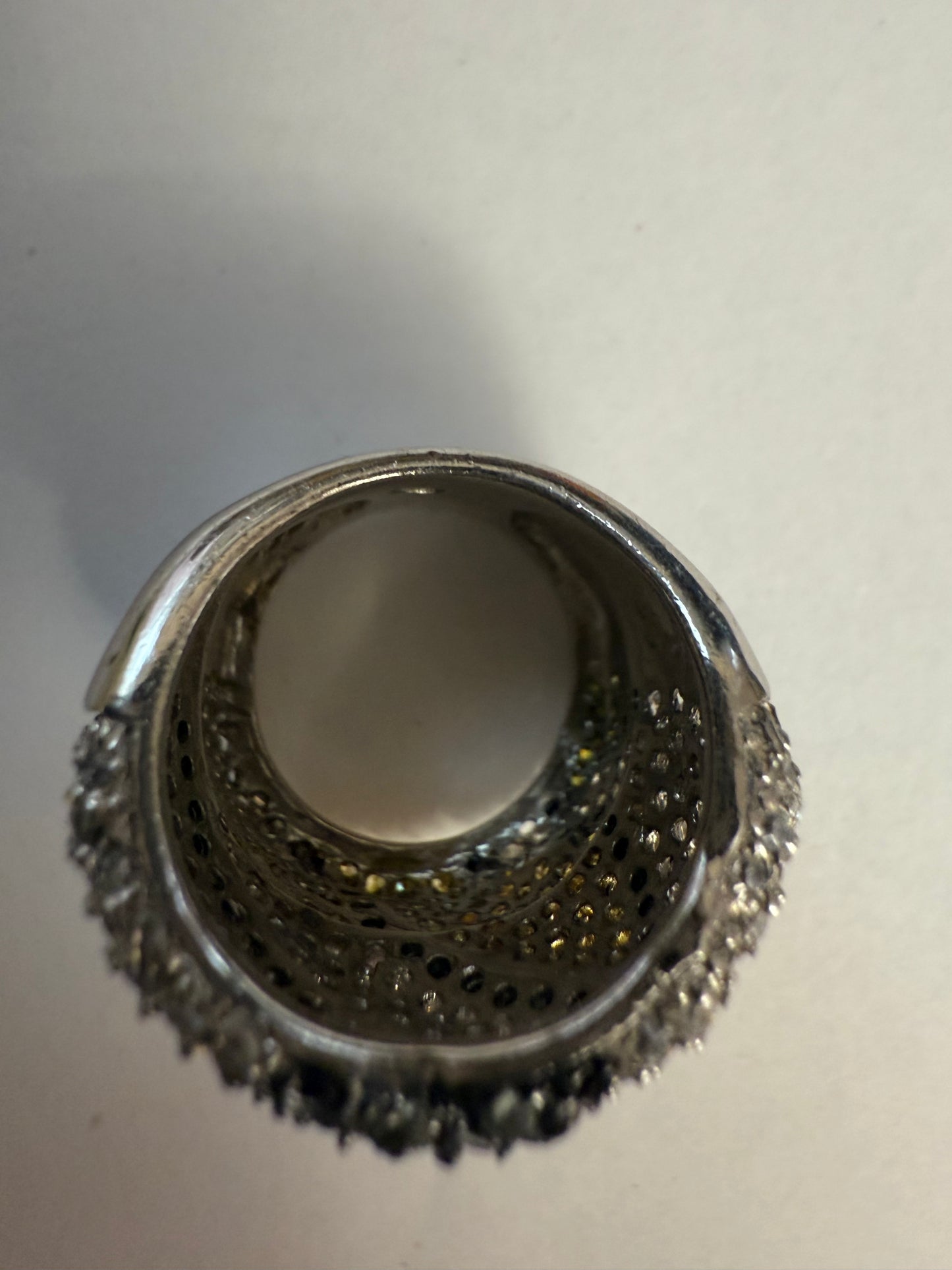 Iris Apfel's Sterling Silver Crystal Pavé Ring