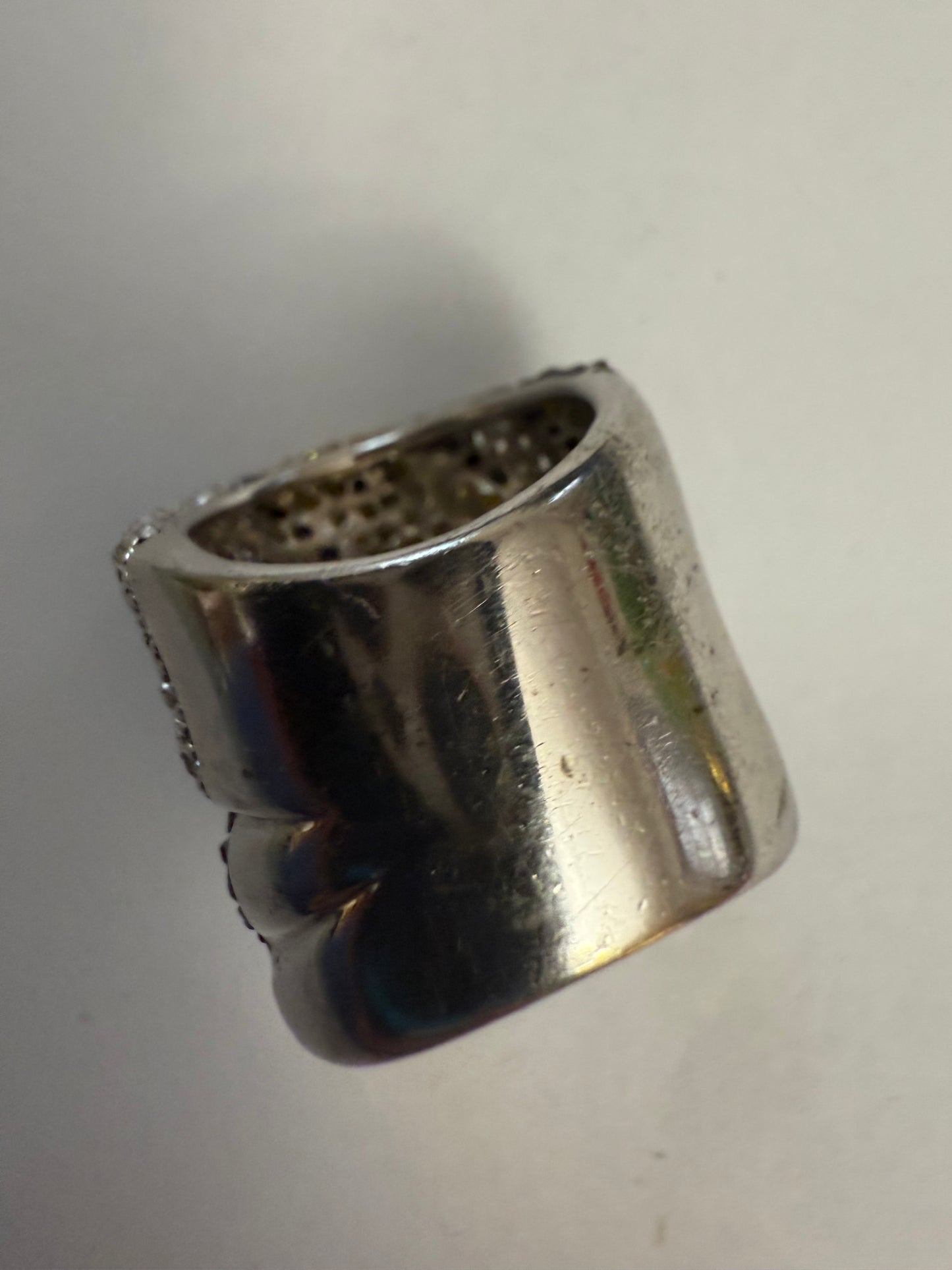 Iris Apfel's Sterling Silver Crystal Pavé Ring