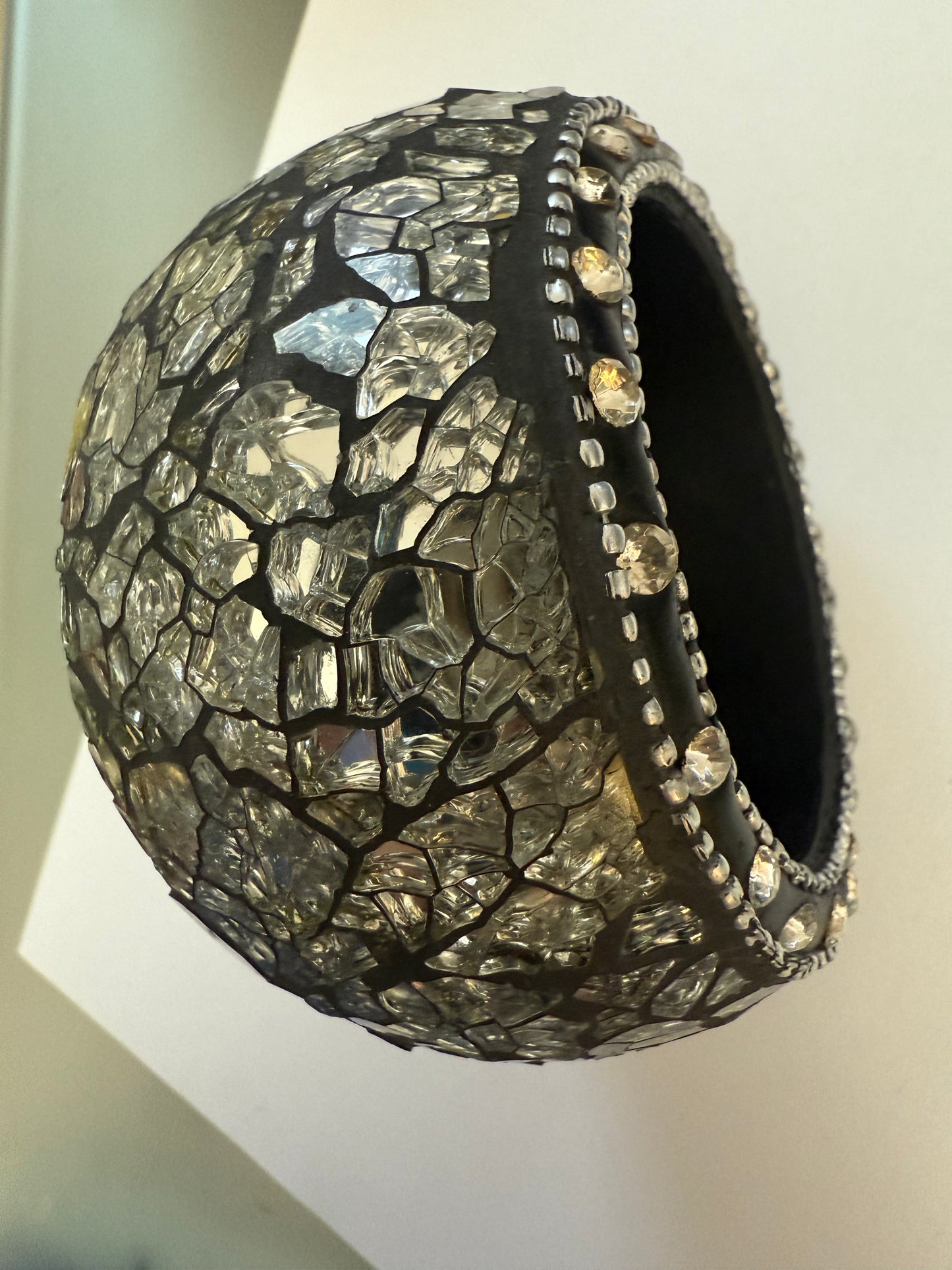 Iris Apfel's Highly Documented Vintage Massive Mirrored Ebony Bangle