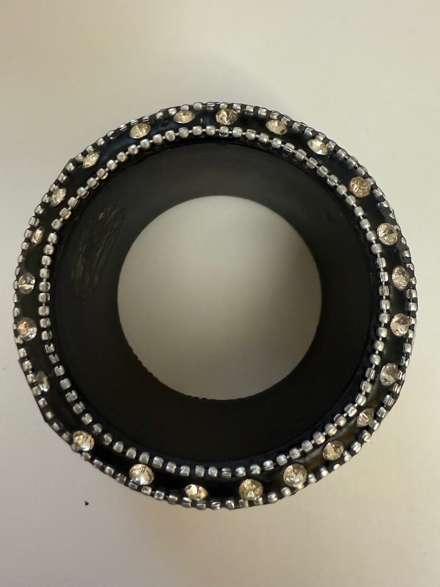 Iris Apfel's Highly Documented Vintage Massive Mirrored Ebony Bangle