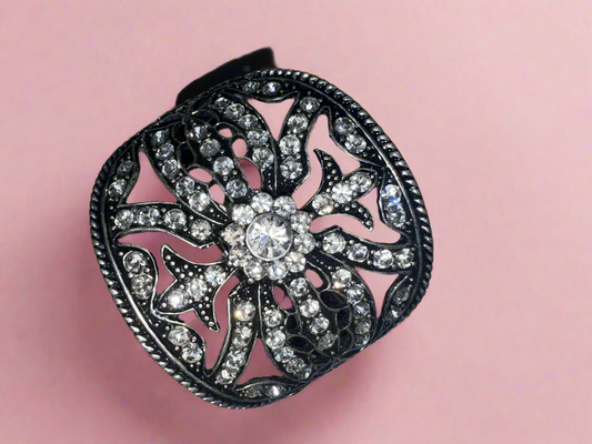 Iris Apfel's Chunky Vintage Rhinestone Crystal Cuff