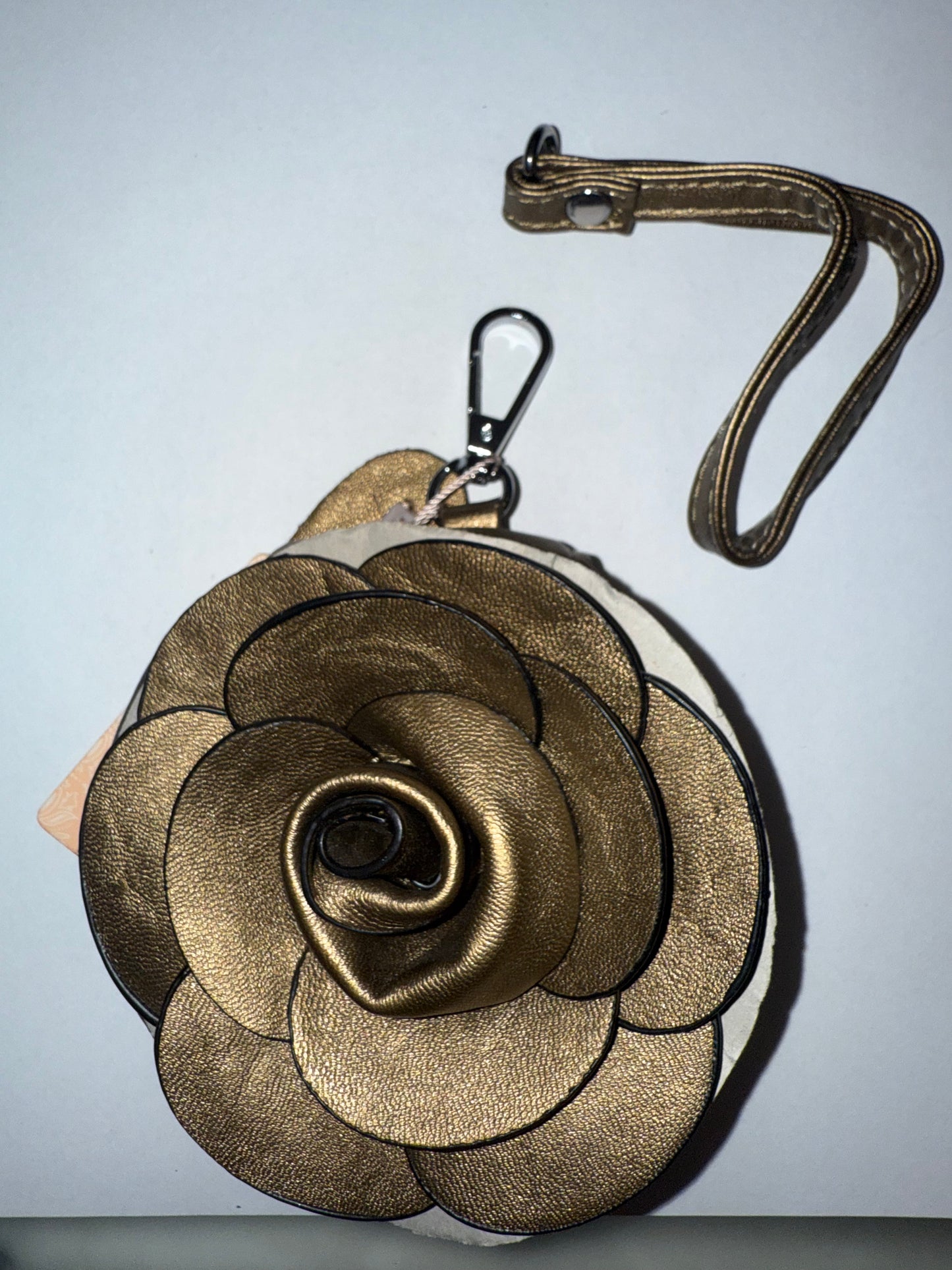 Iris Apfel's Vintage Gold Rose Coin Mini Purse Bag Charm