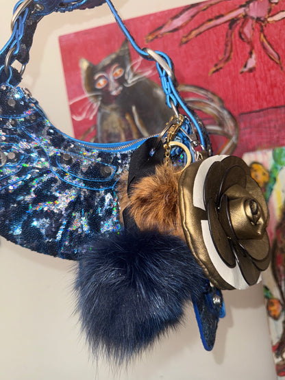 Iris Apfel's Vintage Pologeorgis Fur Puffs Bag Charm
