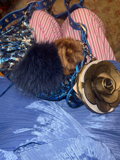 Iris Apfel's Vintage Gold Rose Coin Mini Purse Bag Charm