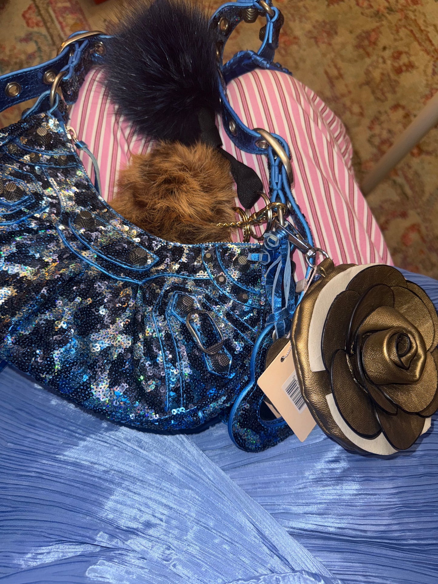 Iris Apfel's Vintage Pologeorgis Fur Puffs Bag Charm