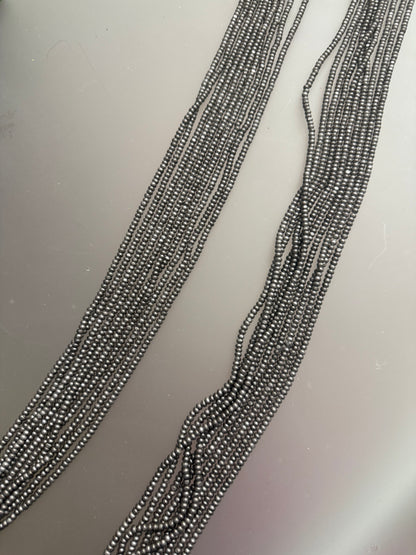 Iris Apfel's Vintage Dark Gray Jianhui London Extra Long Wood Beaded Necklace