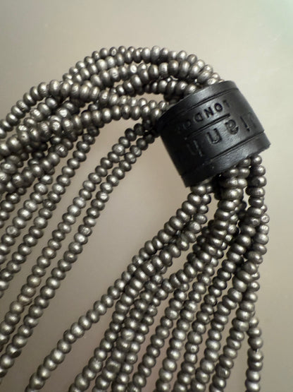 Iris Apfel's Vintage Dark Gray Jianhui London Extra Long Wood Beaded Necklace