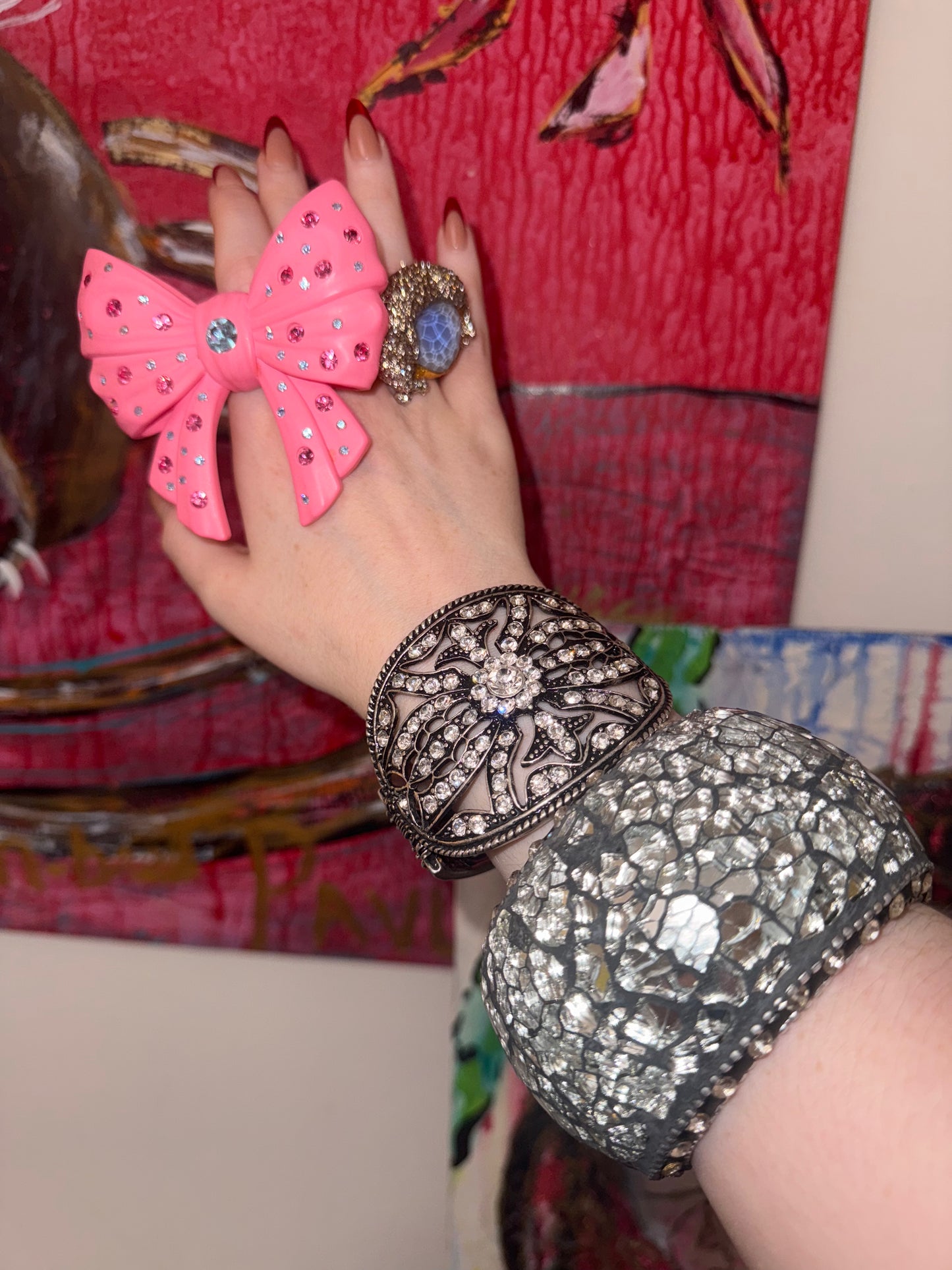Iris Apfel's Chunky Vintage Rhinestone Crystal Cuff