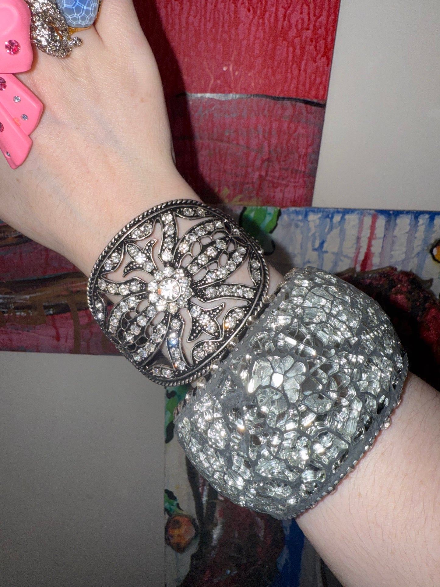 Iris Apfel's Chunky Vintage Rhinestone Crystal Cuff