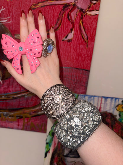 Iris Apfel's Chunky Vintage Rhinestone Crystal Cuff