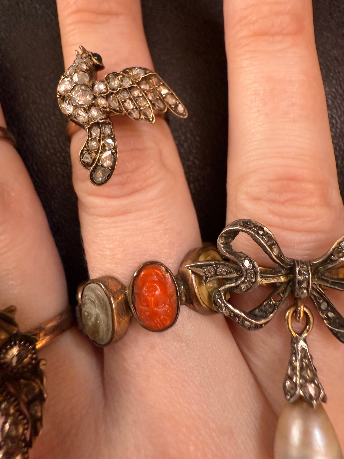 Iris Apfel's Antique Diamond Gold Bird Ring