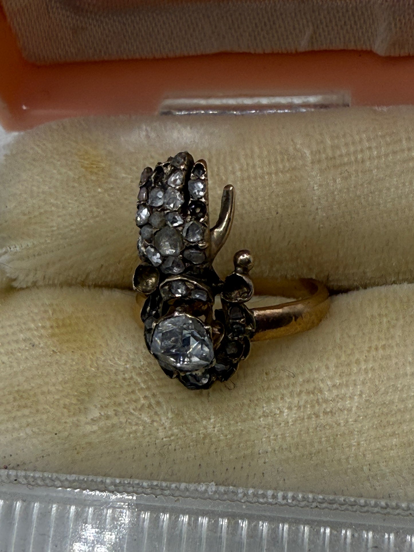 Iris Apfel's Antique 14K Diamond Hand Ring