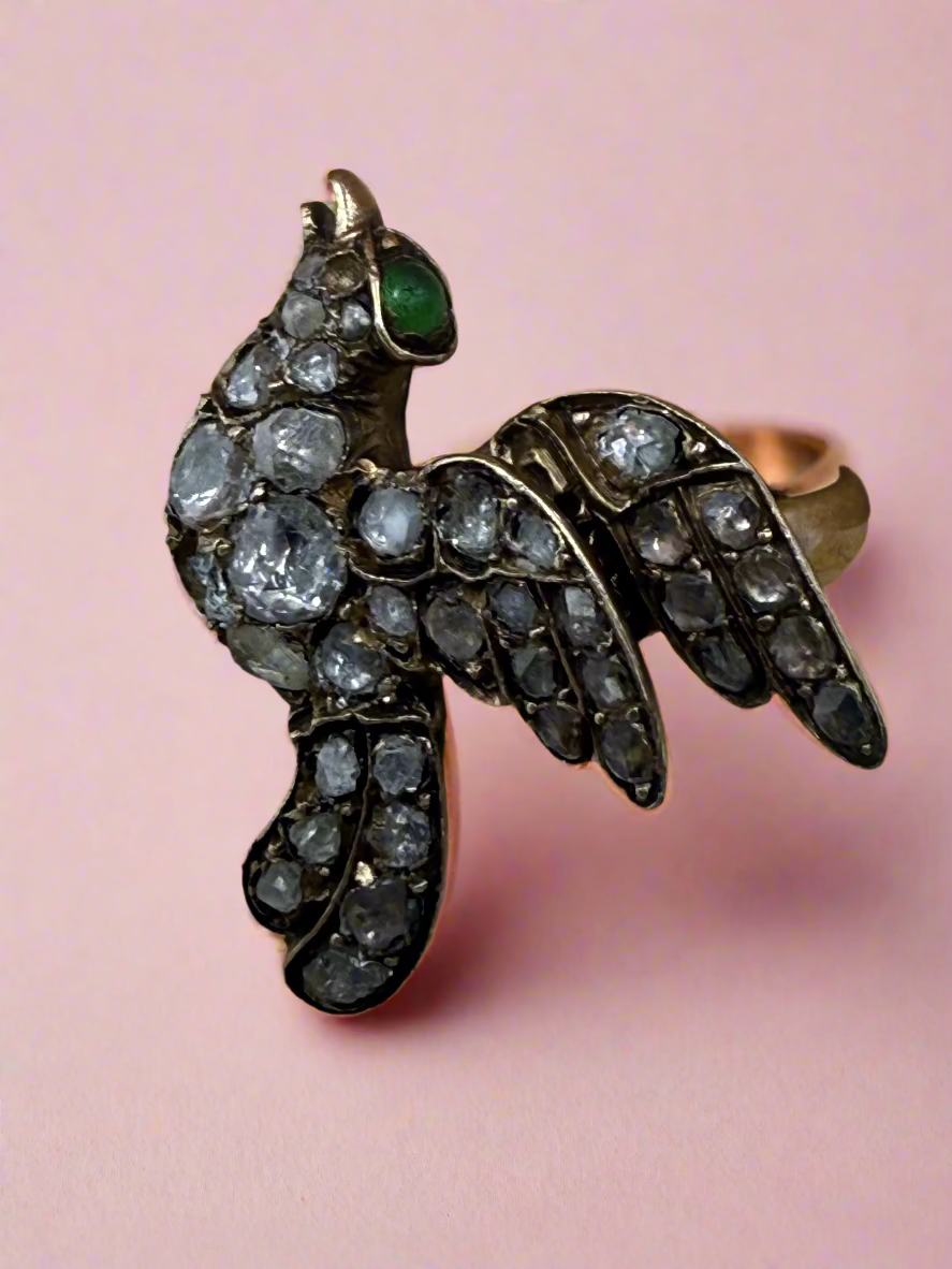 Iris Apfel's Antique Diamond Gold Bird Ring