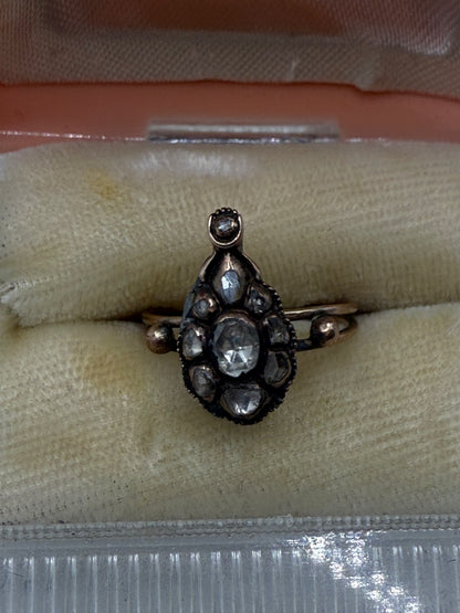 Iris Apfel's Antique Gold Georgian Diamond Teardrop Ring