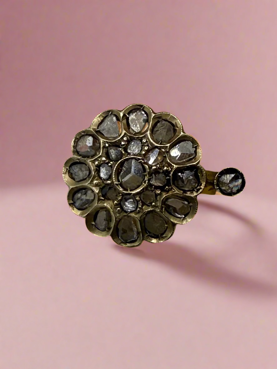 Iris Apfel's 18K Gold Antique Diamond Flower Ring