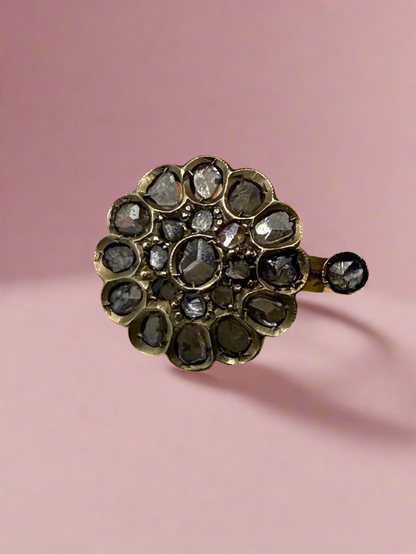 Iris Apfel's 18K Gold Antique Diamond Flower Ring