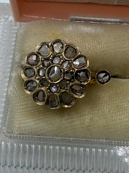 Iris Apfel's 18K Gold Antique Diamond Flower Ring