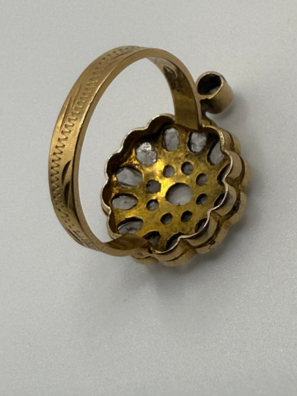Iris Apfel's 18K Gold Antique Diamond Flower Ring