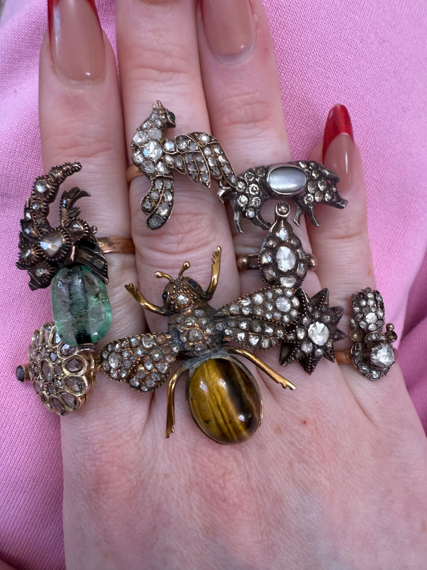 Iris Apfel's Antique Gold Georgian Diamond Teardrop Ring