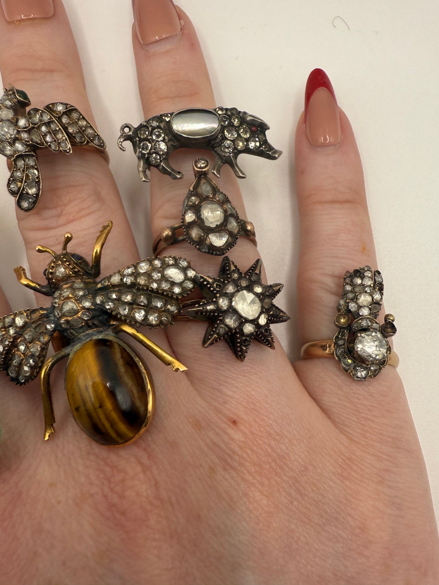 Iris Apfel's Antique Gold Georgian Diamond Teardrop Ring