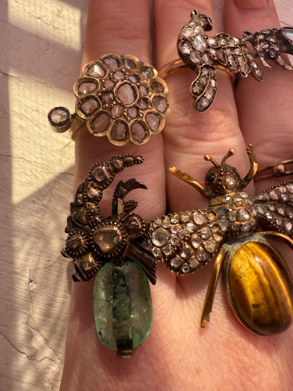 Iris Apfel's 18K Gold Antique Diamond Flower Ring