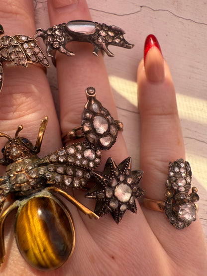 Iris Apfel's Antique 14K Diamond Hand Ring
