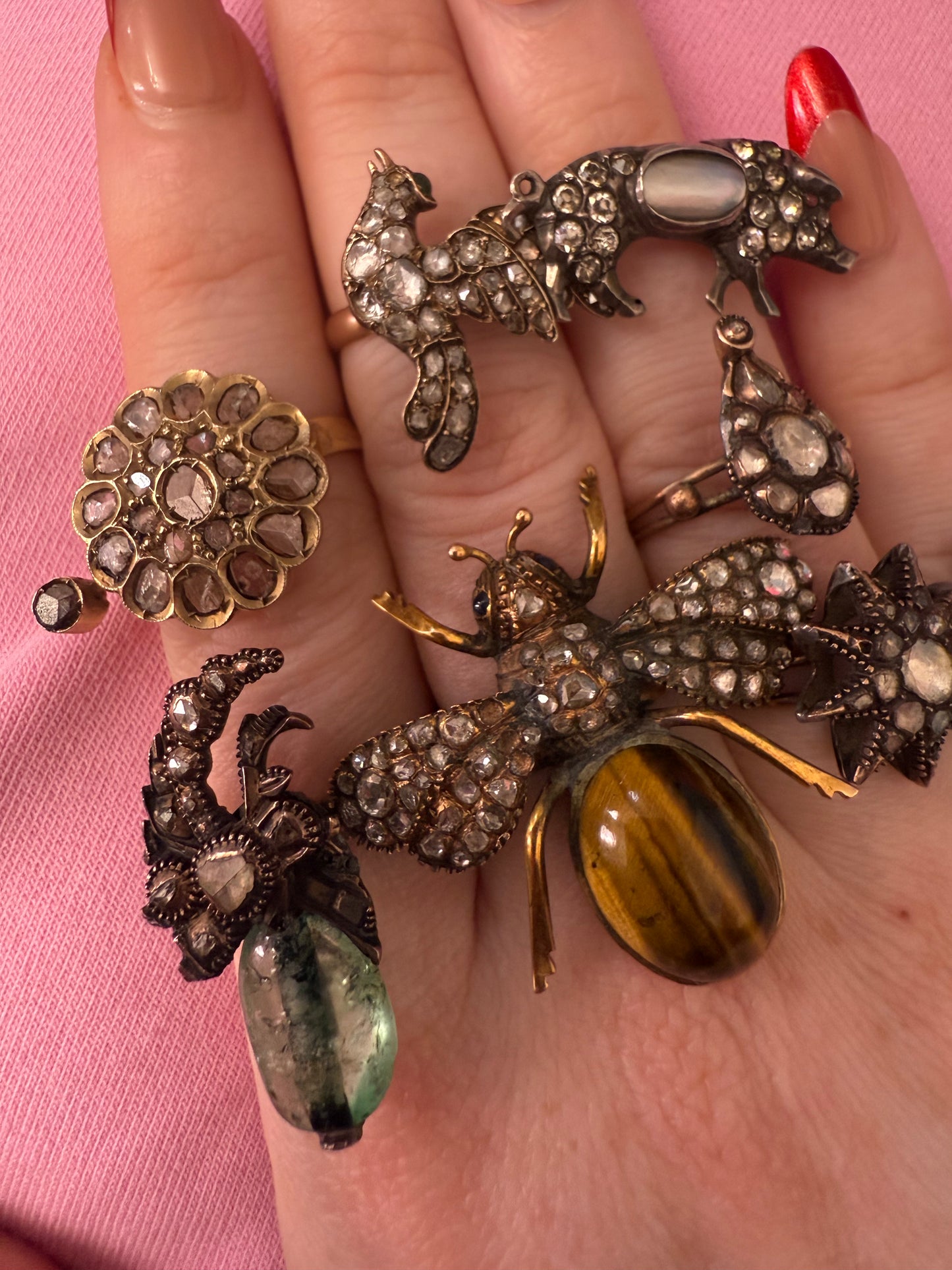 Iris Apfel's Antique Diamond Gold Bird Ring