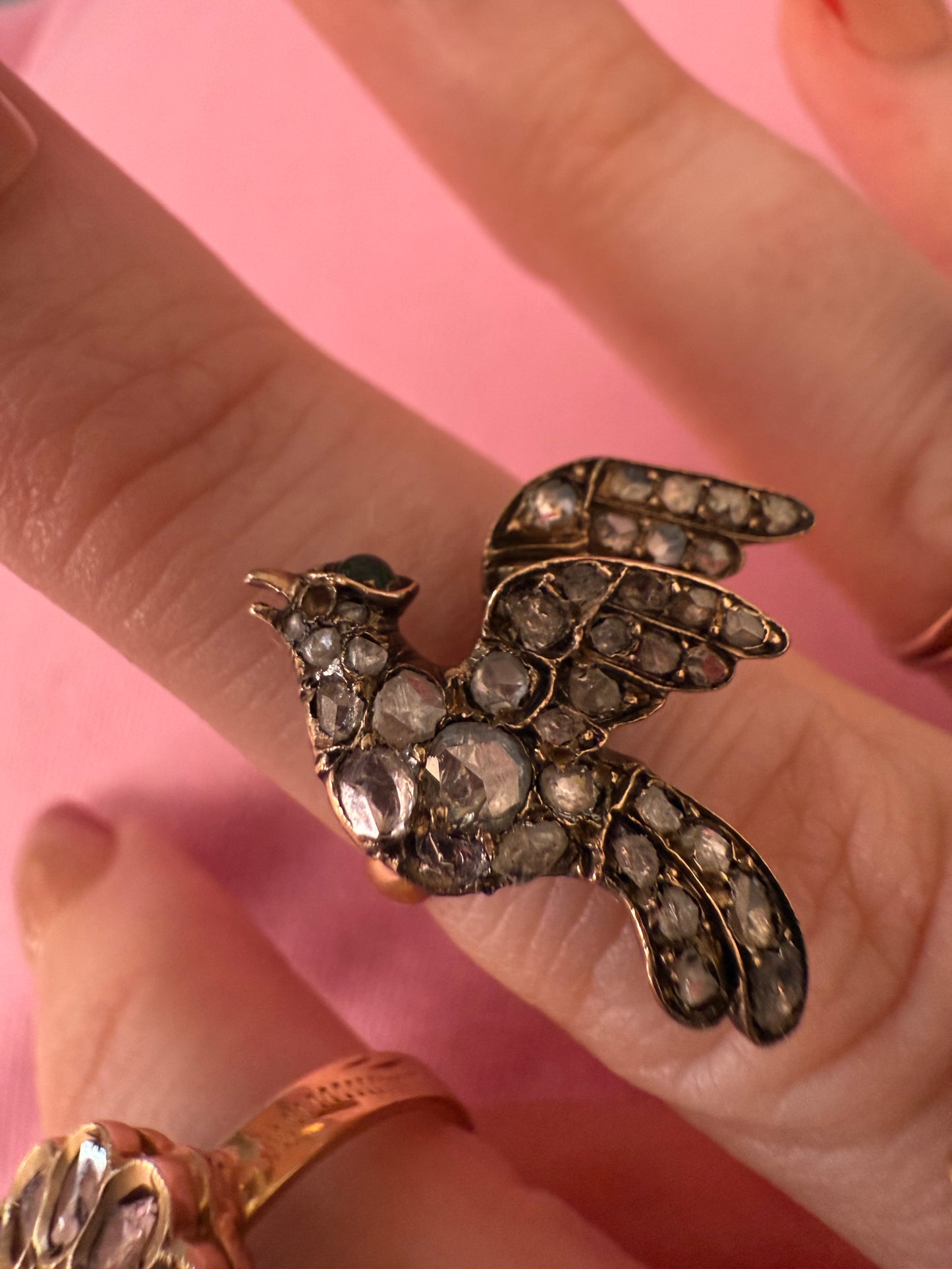 Iris Apfel's Antique Diamond Gold Bird Ring